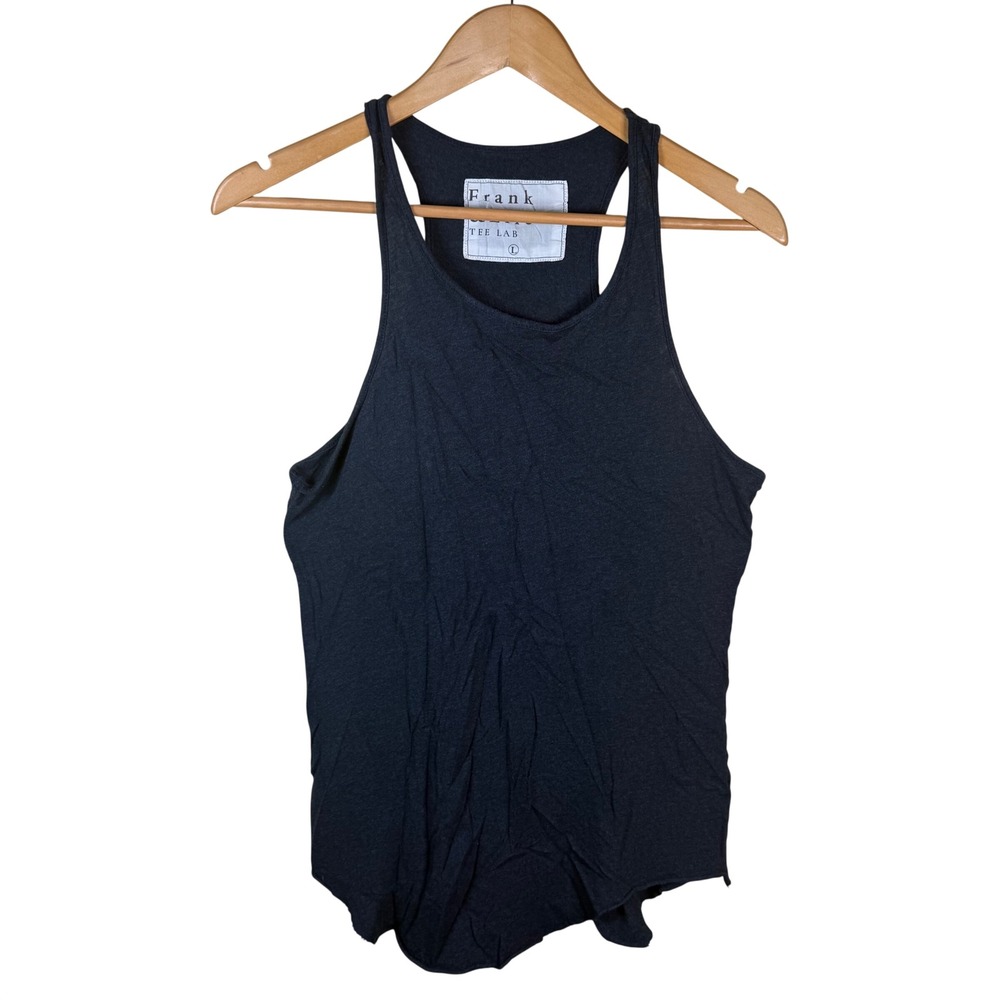 Frank & Eileen Tee Lab Tank Top Women‎ LG Black Racerback Cotton Classic Summer